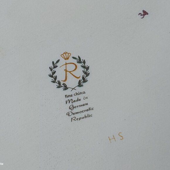 Pretty vintage dresser tray long serving dish Reichenbach flowers gold trim - Picture 7 of 8